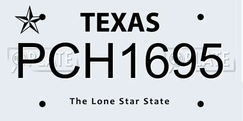 PCH1695 Texas License Plate
