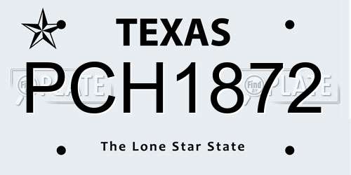 PCH1872 Texas License Plate