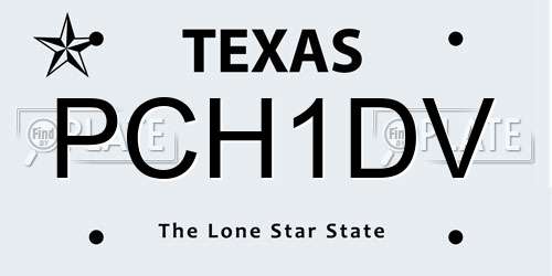 PCH1DV Texas License Plate