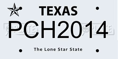 PCH2014 Texas License Plate
