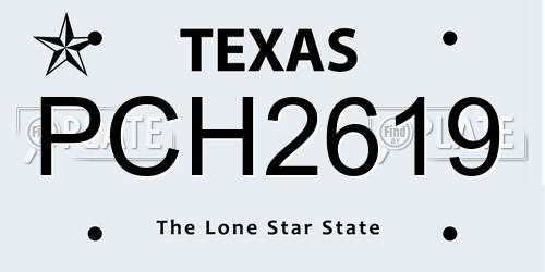 PCH2619 Texas License Plate