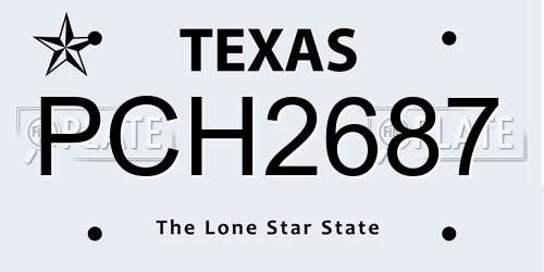 PCH2687 Texas License Plate