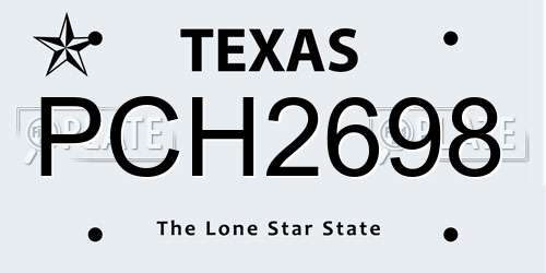 PCH2698 Texas License Plate