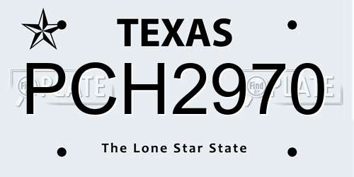 PCH2970 Texas License Plate