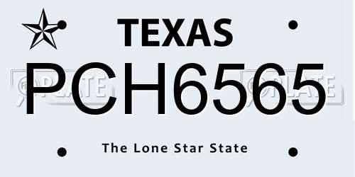 PCH6565 Texas License Plate