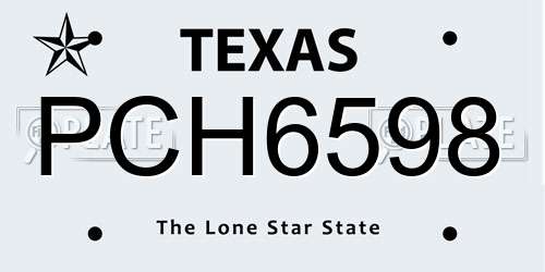 PCH6598 Texas License Plate