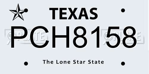 PCH8158 Texas License Plate