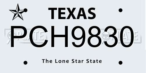 PCH9830 Texas License Plate