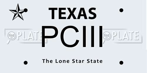 PCIII Texas License Plate