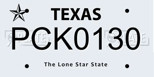 PCK0130 Texas License Plate