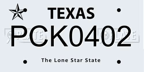 PCK0402 Texas License Plate