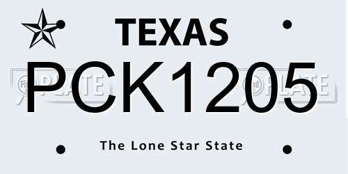 PCK1205 Texas License Plate