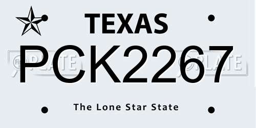 PCK2267 Texas License Plate