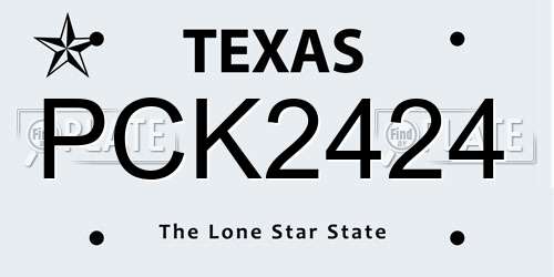 PCK2424 Texas License Plate