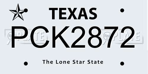 PCK2872 Texas License Plate