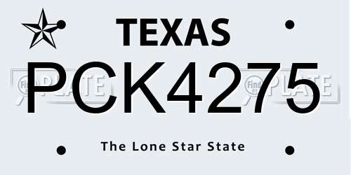 PCK4275 Texas License Plate
