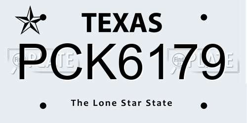PCK6179 Texas License Plate