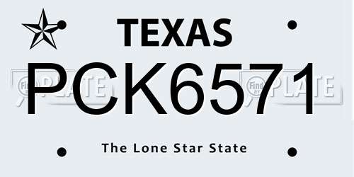 PCK6571 Texas License Plate