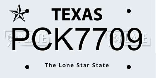 PCK7709 Texas License Plate