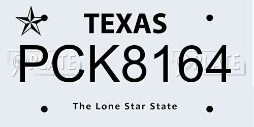 PCK8164 Texas License Plate
