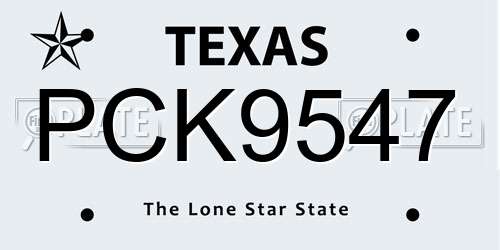 PCK9547 Texas License Plate