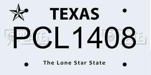 PCL1408 Texas License Plate