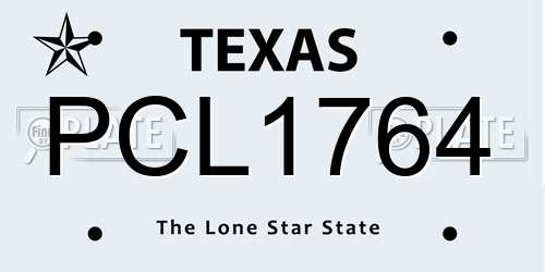 PCL1764 Texas License Plate