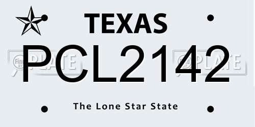PCL2142 Texas License Plate