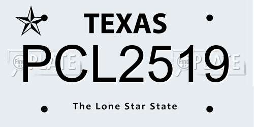 PCL2519 Texas License Plate