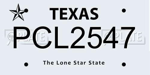 PCL2547 Texas License Plate