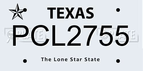 PCL2755 Texas License Plate