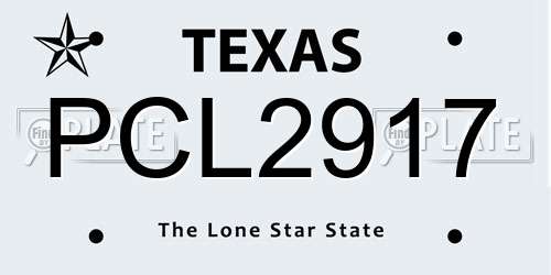 PCL2917 Texas License Plate