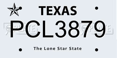 PCL3879 Texas License Plate
