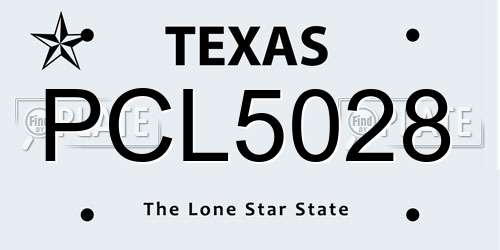 PCL5028 Texas License Plate