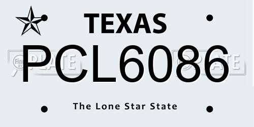 PCL6086 Texas License Plate