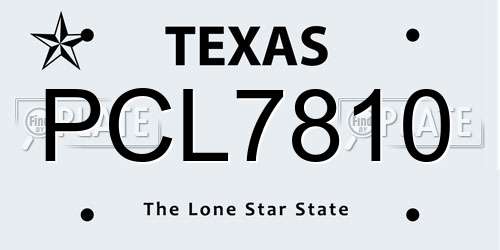 PCL7810 Texas License Plate