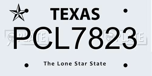 PCL7823 Texas License Plate