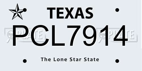 PCL7914 Texas License Plate