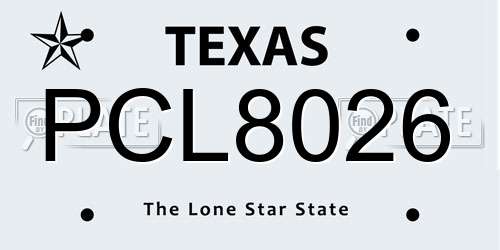 PCL8026 Texas License Plate