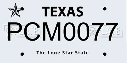 PCM0077 Texas License Plate