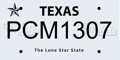 PCM1307 Texas License Plate