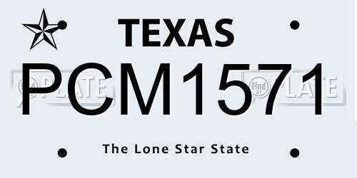 PCM1571 Texas License Plate