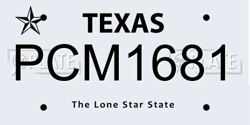 PCM1681 Texas License Plate
