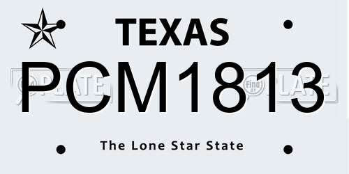 PCM1813 Texas License Plate