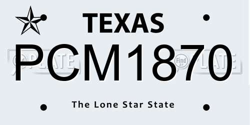 PCM1870 Texas License Plate