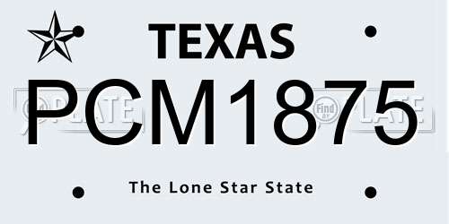 PCM1875 Texas License Plate