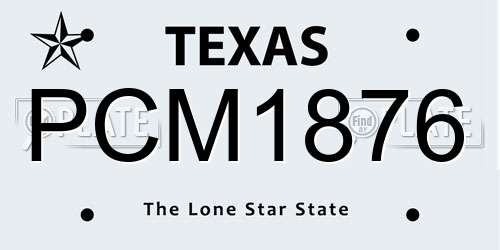 PCM1876 Texas License Plate