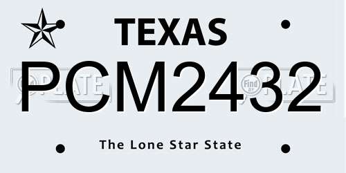 PCM2432 Texas License Plate