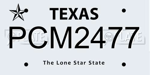 PCM2477 Texas License Plate
