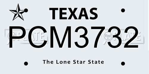 PCM3732 Texas License Plate